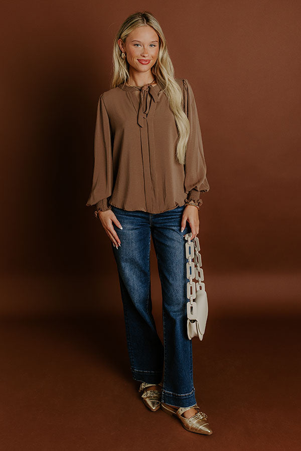 Soho Sophisticate Shift Top in Mocha Image 3