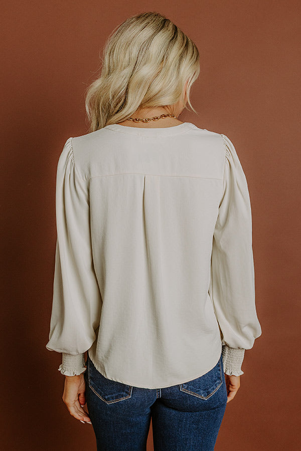 Soho Sophisticate Shift Top in Cream Image 4