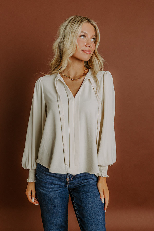 Soho Sophisticate Shift Top in Cream Image 1