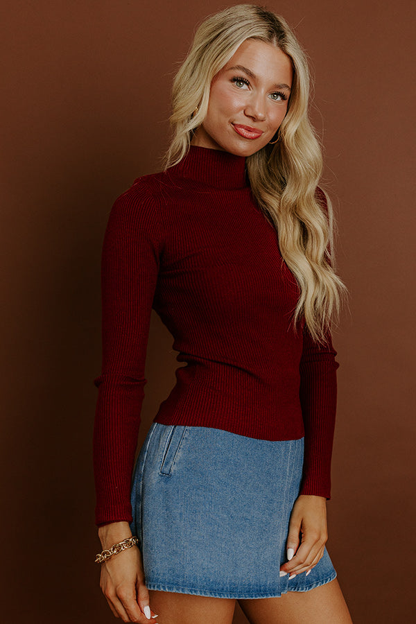 All About Layers Ribbed Top in Wine Image 4