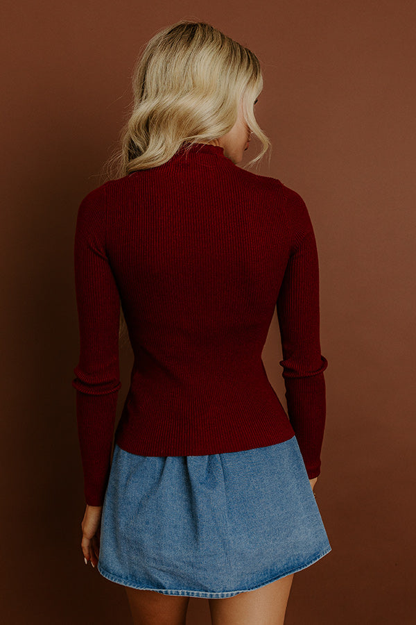 All About Layers Ribbed Top in Wine Image 5