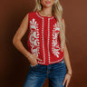 Botanical Charm Embroidered Vest Top Image 1