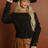 Bistro Charm Off Shoulder Knit Sweater Top in Black Image - 1