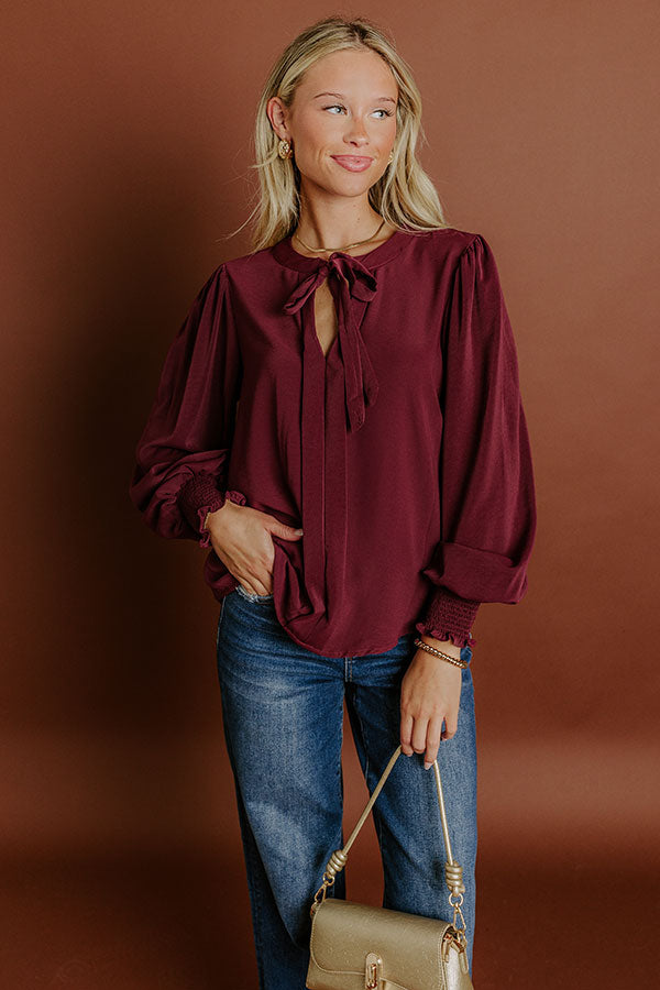 Soho Sophisticate Shift Top in Merlot Image 2