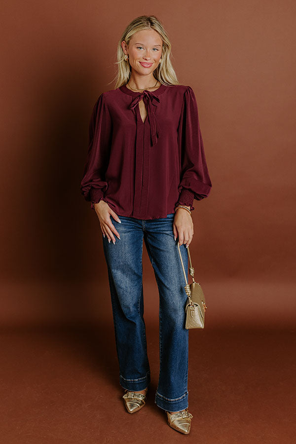 Soho Sophisticate Shift Top in Merlot Image 3