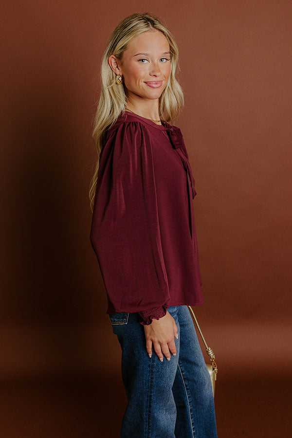 Soho Sophisticate Shift Top in Merlot Image 4