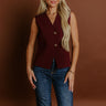 Cappuccino Cutie Knit Vest Top in Maroon Image 1