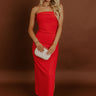Rooftop Soiree Velvet Midi Dress in Red Image 1