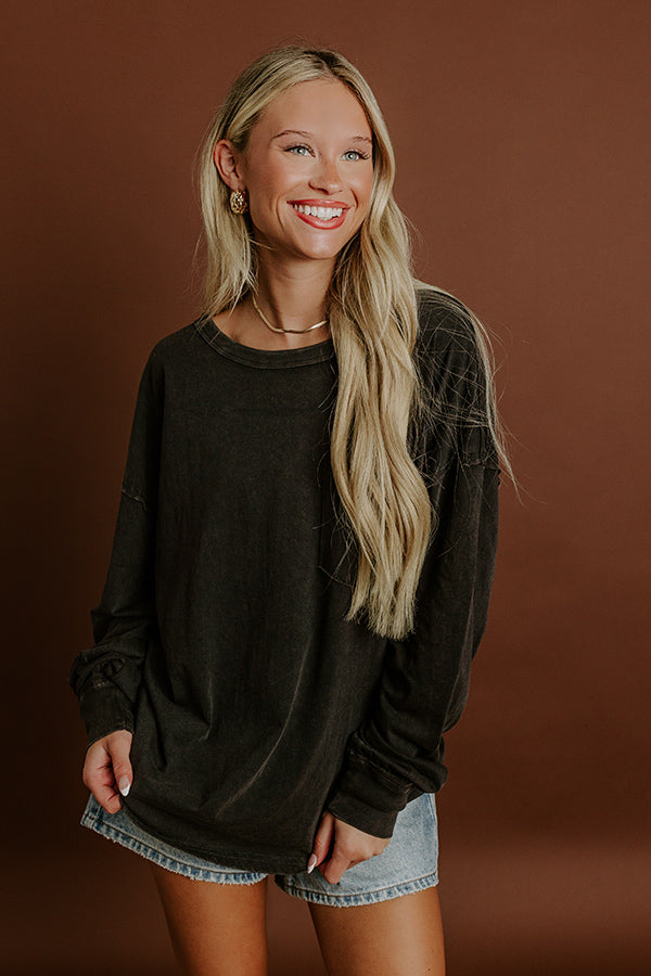 The Essential Oversized Vintage Wash Tee in Black Image 1