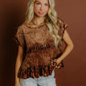 Luxurious Feels Velvet Top in Chocolate Image - 1
