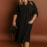 Apple Cider Sippin Jacquard Midi Dress in Black Curves Image 1