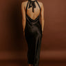 Glitz And Glam Satin Midi Dress in Black Image 1