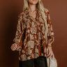 Simply Charming Floral Top in Camel Image 1