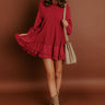 Kind Eyes Eyelet Mini Dress in Red Image 1
