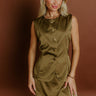 Cocktails And Chit Chat Satin Romper in Martini Olive Image 1