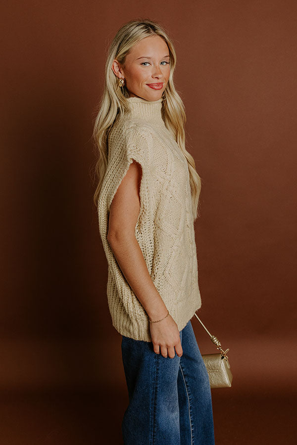 Cozy Mindset Cable Knit Sweater Top Image 3