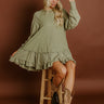 Kind Eyes Eyelet Mini Dress in Sage Image 1
