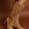 The Shiloh Faux Suede Knee High Boot In Camel Image 1