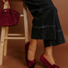 Sugar Rush Velvet Flats in Merlot Image 1