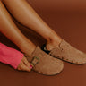 The Toni Faux Suede Clogs in Chocolate Image 1