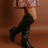 The Barcelona Faux Leather Knee High Boot in Black Image 1