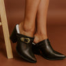 The Dixie Faux Leather Heeled Mule in Espresso Image 1