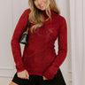Wine Tasting Floral Jacquard Knit Top in Wine Image 1