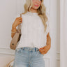 Uptown Ease Cable Knit Sweater Top in Cream Image 1