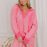 Uptown Chic Ribbed Sweater Top in Pink Image 1
