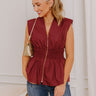 Chic Ensemble Peplum Top in Wine Image 1