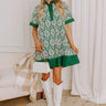Brunch Plans Ready Eyelet Mini Dress in Hunter Green Image 1