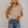 Hayride Cutie Knit Sweater Top in Iced Latte Image 1