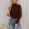 Simply Chic Ribbed Bodysuit in Chestnut Image 1