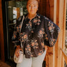 Harvest Bloom Floral Button Up Top in Black Curves Image 1