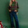 Full Of Cheer Plaid Knit Sweater in Green Image 1