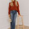 Modern Comfort Knit Sweater in Rust Image 1
