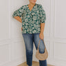 Mystic Garden Floral Top In Hunter Green Curves Image 1