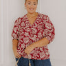 Mystic Garden Floral Top In Sangria Curves Image 1