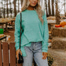 Cozy Embrace Oversized Knit Sweater in Light Jade Image 1