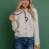 Uptown Charm Knit Cardigan in Ivory Image - 1