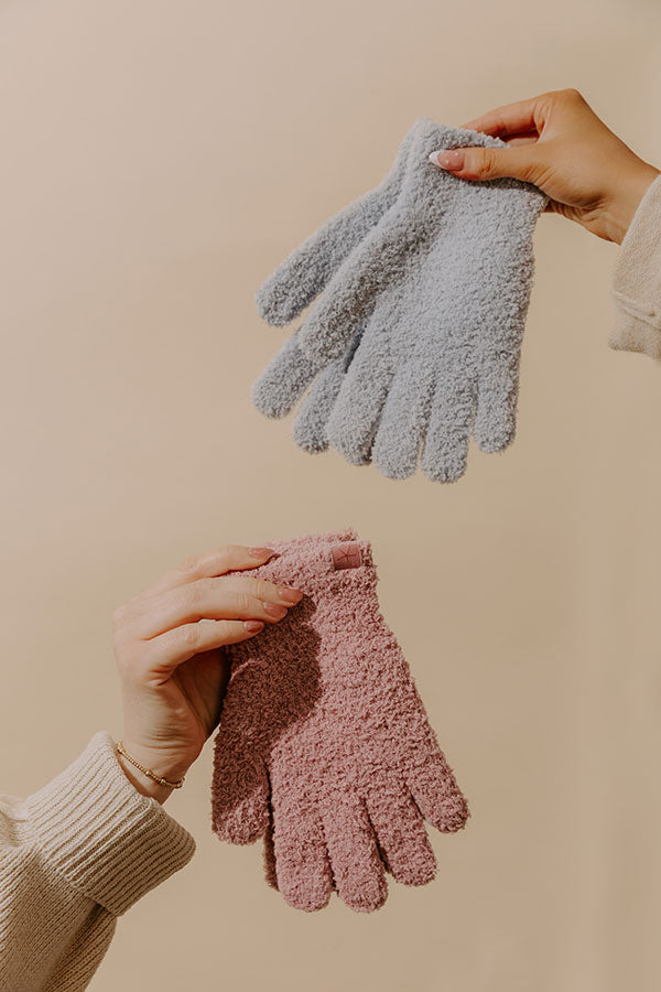 Barefoot Dreams CozyChic Gloves in Teaberry Image - 2