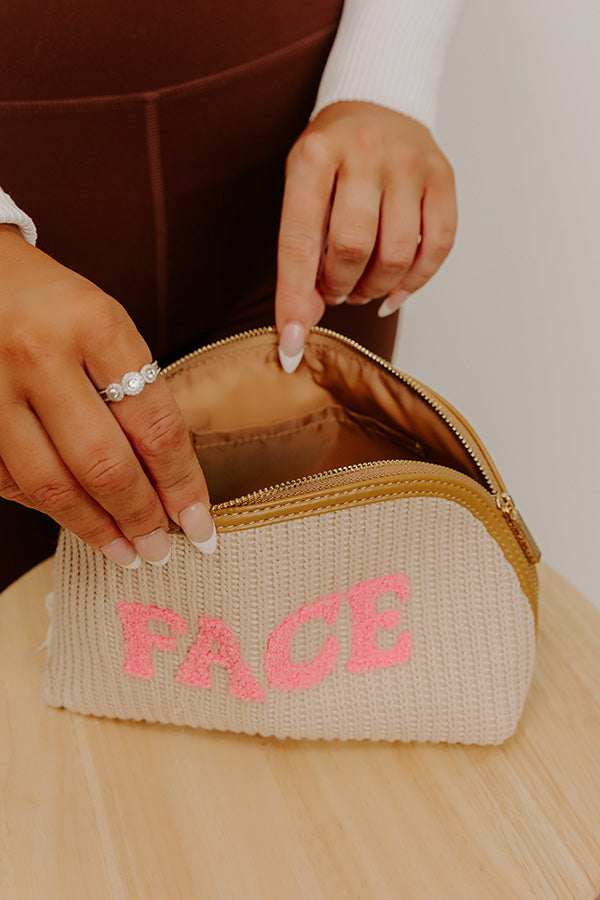 Shiraleah Face Knit Cosmetic Pouch Image - 2