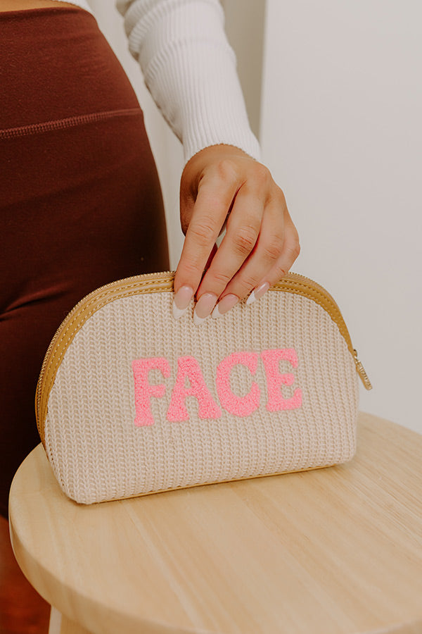 Shiraleah Face Knit Cosmetic Pouch Image - 1