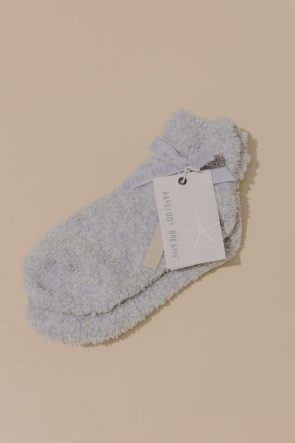 Barefoot Dreams CozyChic Heathered Tennis Socks in Snow Drop Image - 1