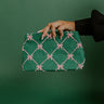 Shiraleah Tinsel Bow Cosmetic Pouch in Green Image - 1
