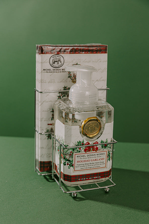 Michel Design Works Holiday Garland Foaming Hand Soap and Napkin Caddy Set Image - 1