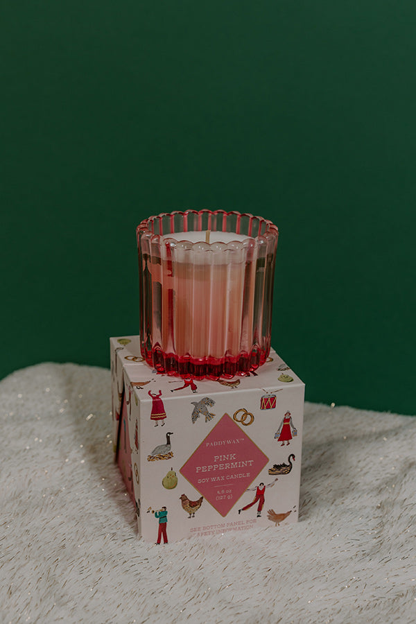 Paddywax Holiday Merry Boxed Candle in Pink Peppermint Image - 1