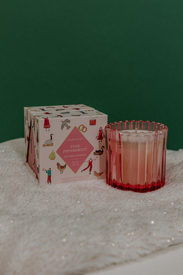 Paddywax Holiday Merry Boxed Candle in Pink Peppermint Image - 3