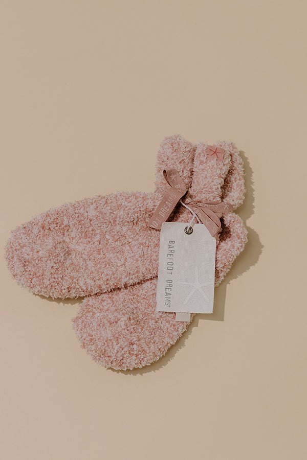 Barefoot Dreams CozyChic Heathered Tennis Socks in Teaberry Image - 1