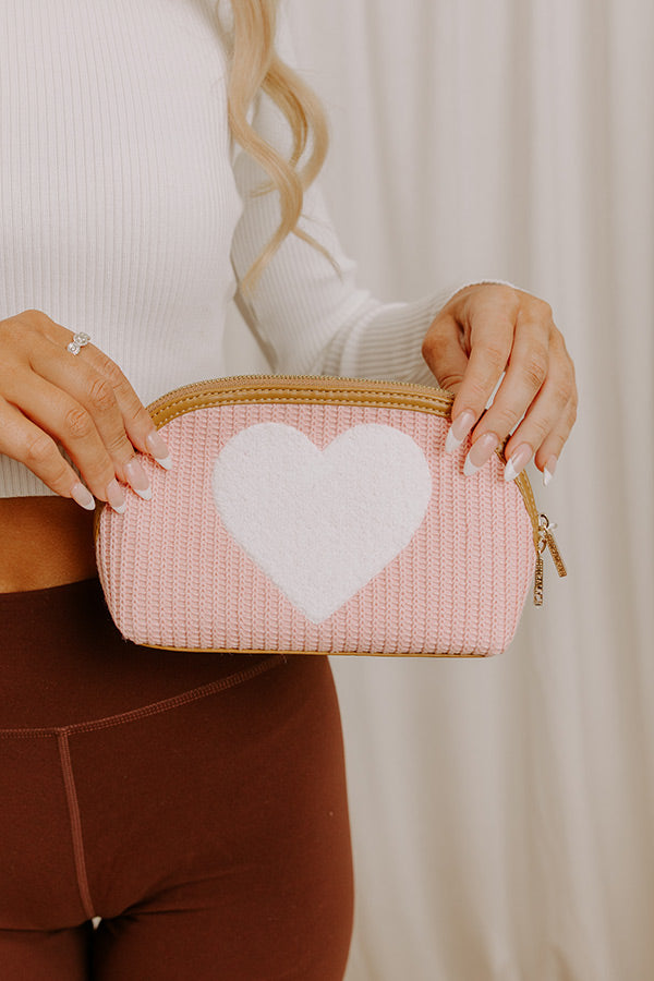 Shiraleah Heart Knit Cosmetic Pouch Image - 1